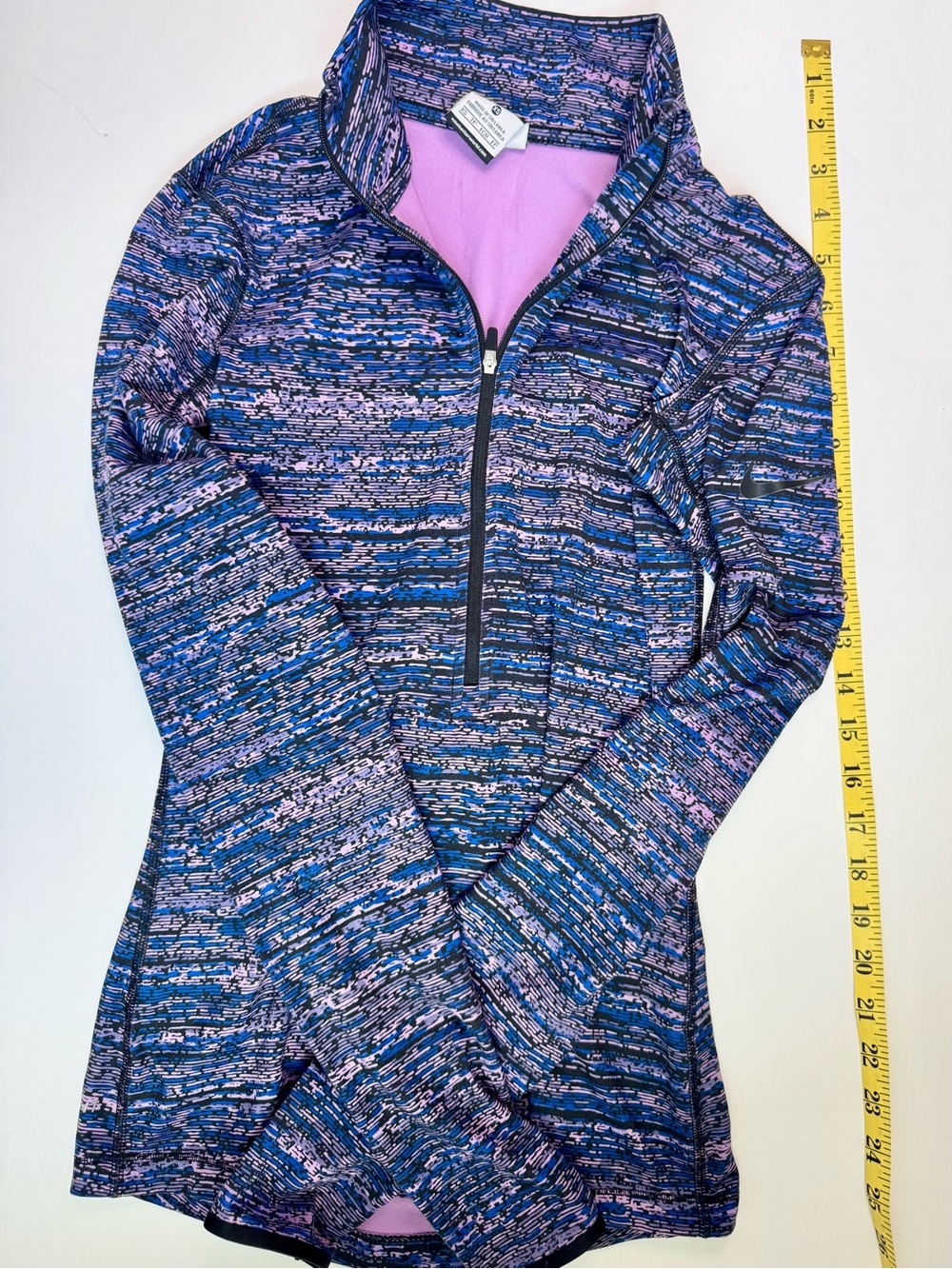 Nike Pro Purple & Black Patterned Zip-Up Jacket